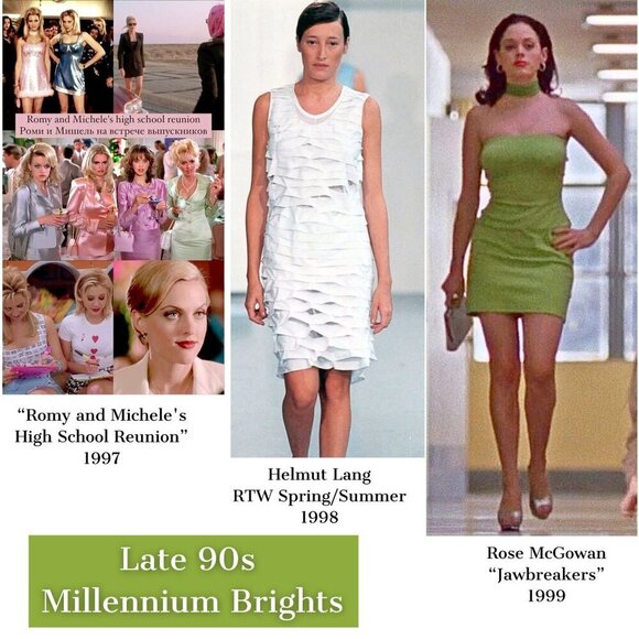 Vtg Y2K MARSONI Avocado Party Dress Jacket Set - The Nanny/Romy & Michele Sz 10 - Picture 2 of 10